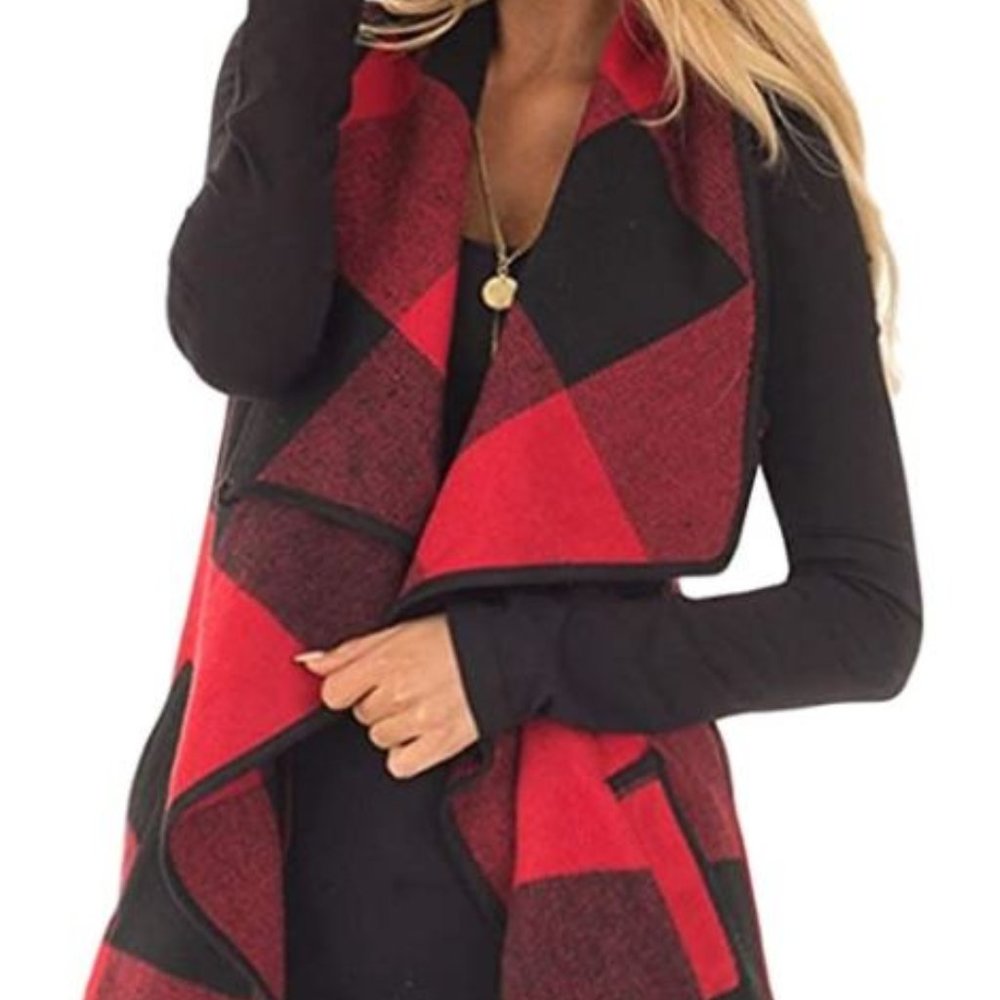 Red & Black Buffalo Plaid Vest